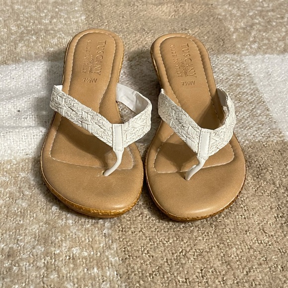 Tuscany By Easy Street White & brown wedge sandals - Picture 6 of 7